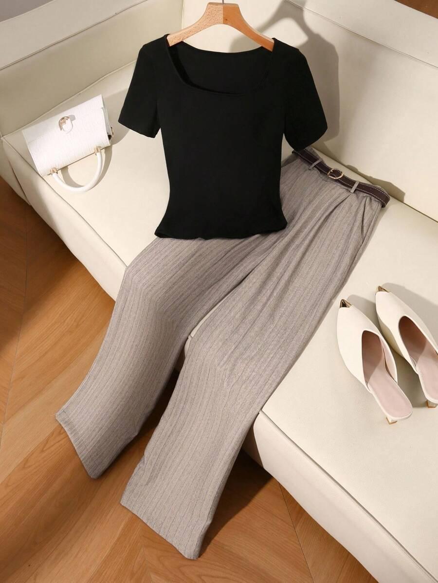 SHEIN KOMPLET BLUZKA SPODNIE