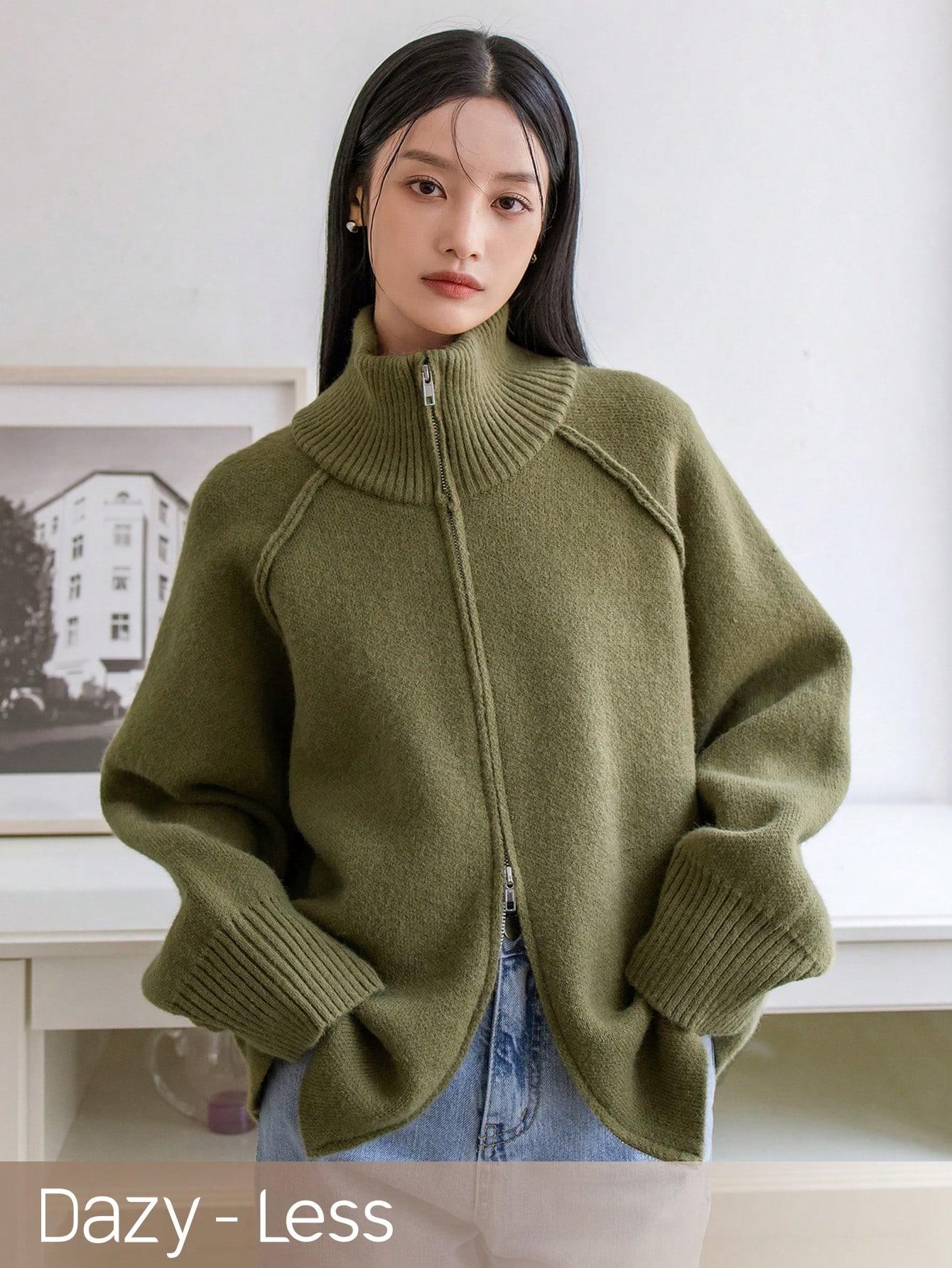 SHEIN ZIELONY ROZPINANY SWETER S06__S