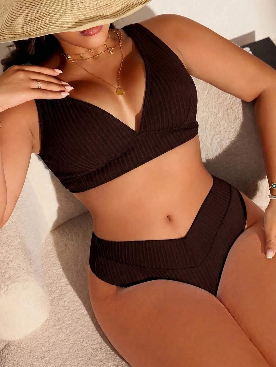 SWIM LUSHOIRE BRĄZOWY DWUCZĘŚCIOWY STRÓJ KĄPIELOWY S09__XXL