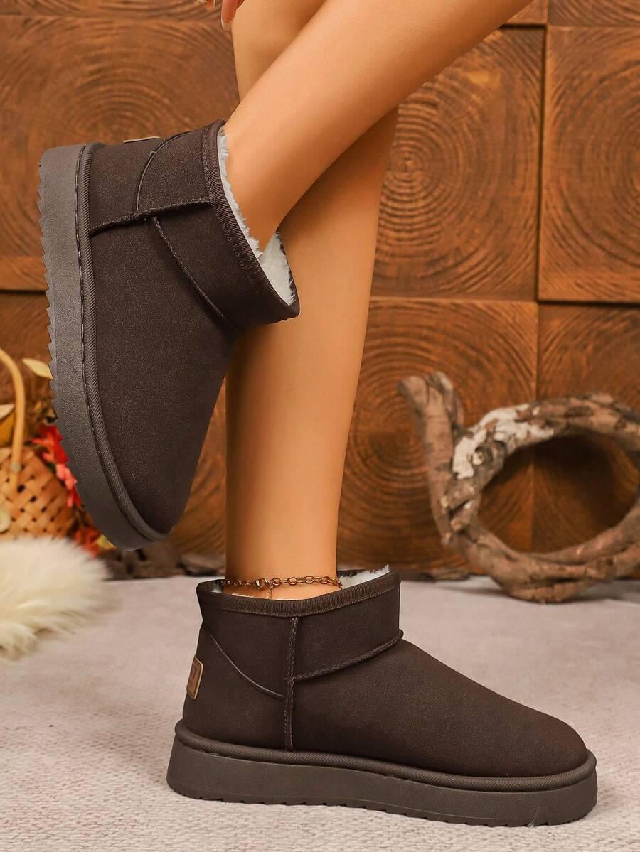 SHEIN BRĄZOWE WSUWANE ŚNIEGOWCE W01__40,5