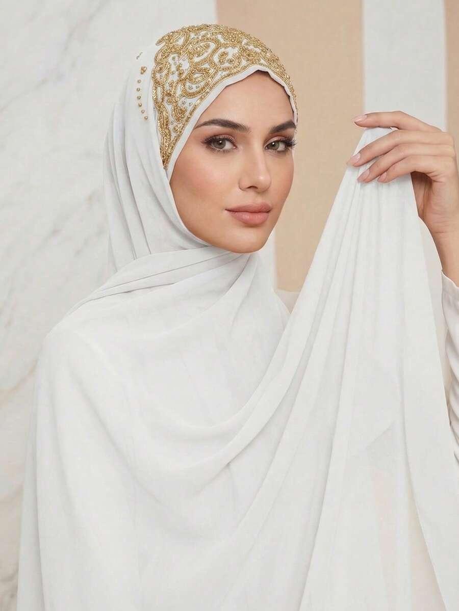 SHEIN BEŻOWA CHUSTKA NA GŁOWĘ S07