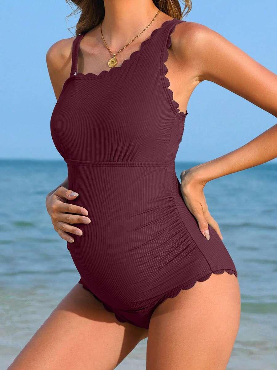 SHEIN JEDNOCZĘŚCIOWY CIĄŻOWY STRÓJ KĄPIELOWY S09__L