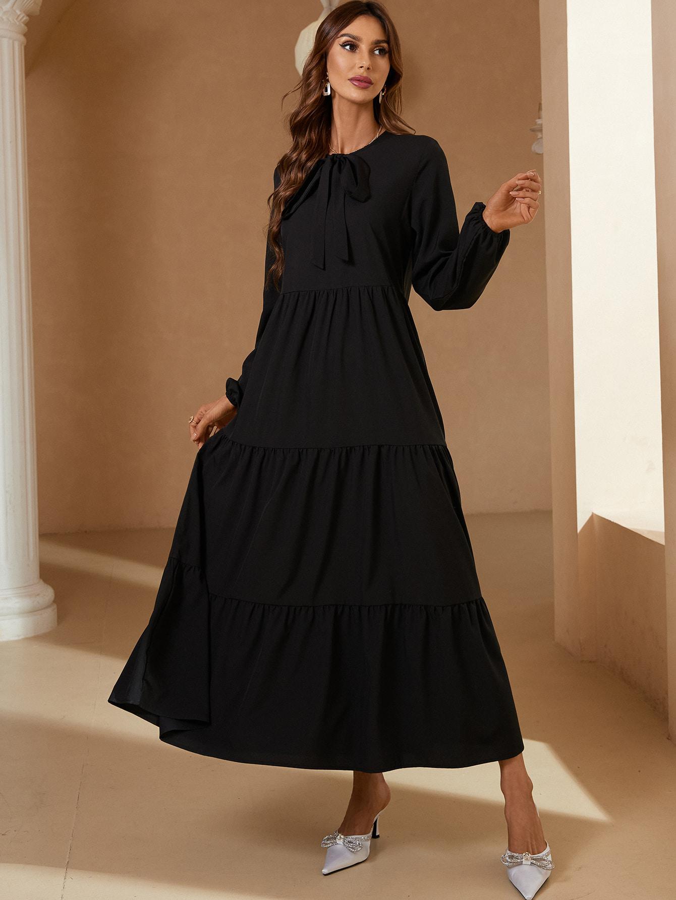 SHEIN CZARNA MAXI SUKIENKA S06__S