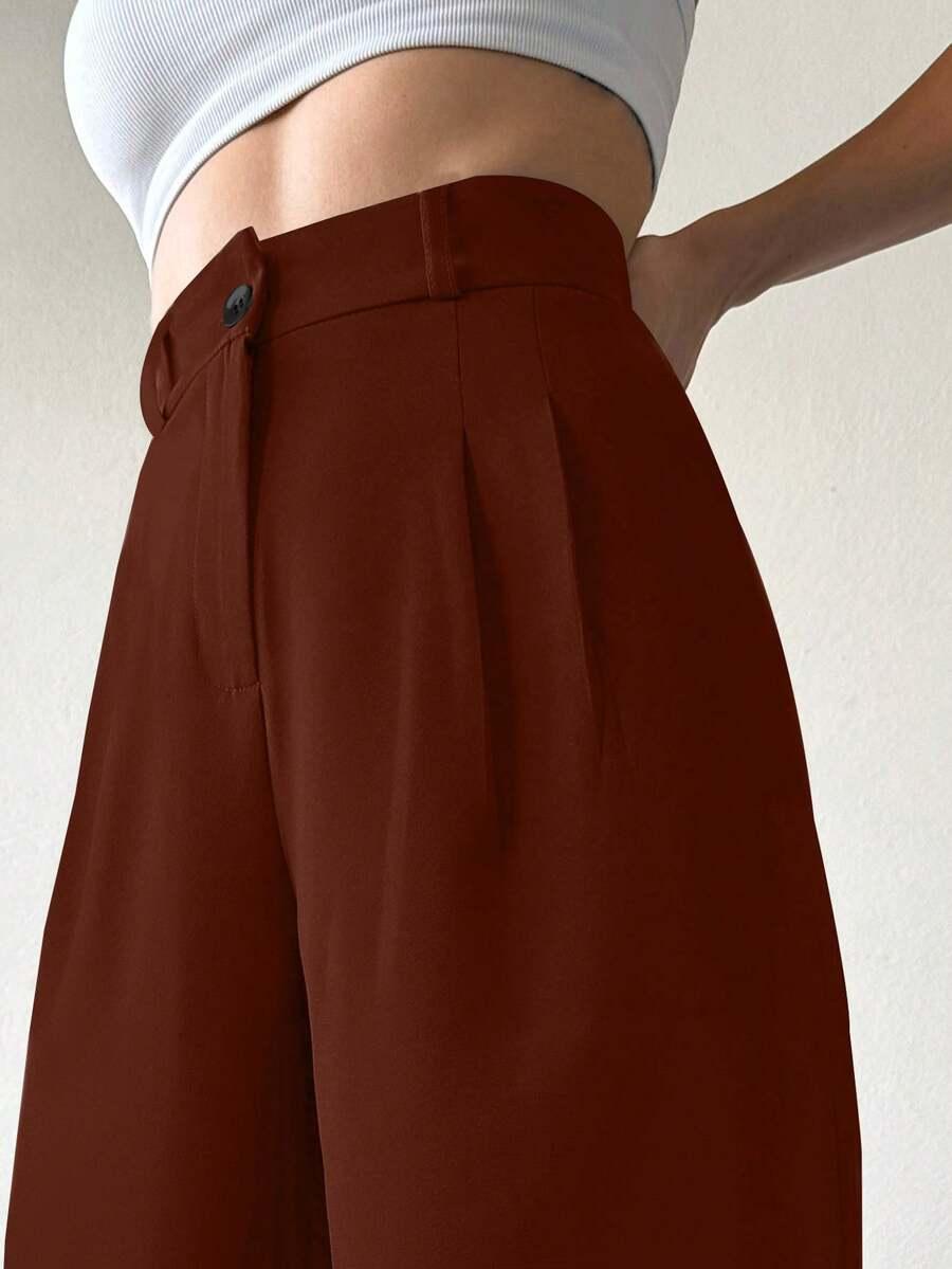 EURMUSE BRĄZOWE SPODNIE CASUAL S06__S