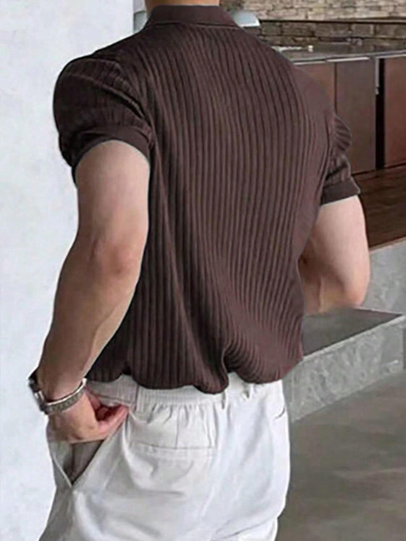 MANFINITY BRĄZOWA KOSZULKA POLO S06__M