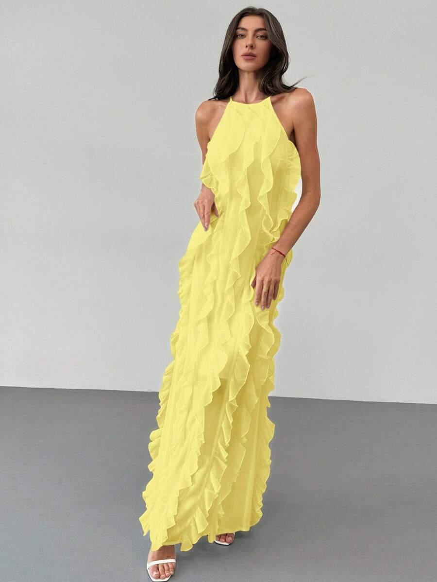 SHEIN ŻÓŁTA MAXI SUKIENKA S06__M