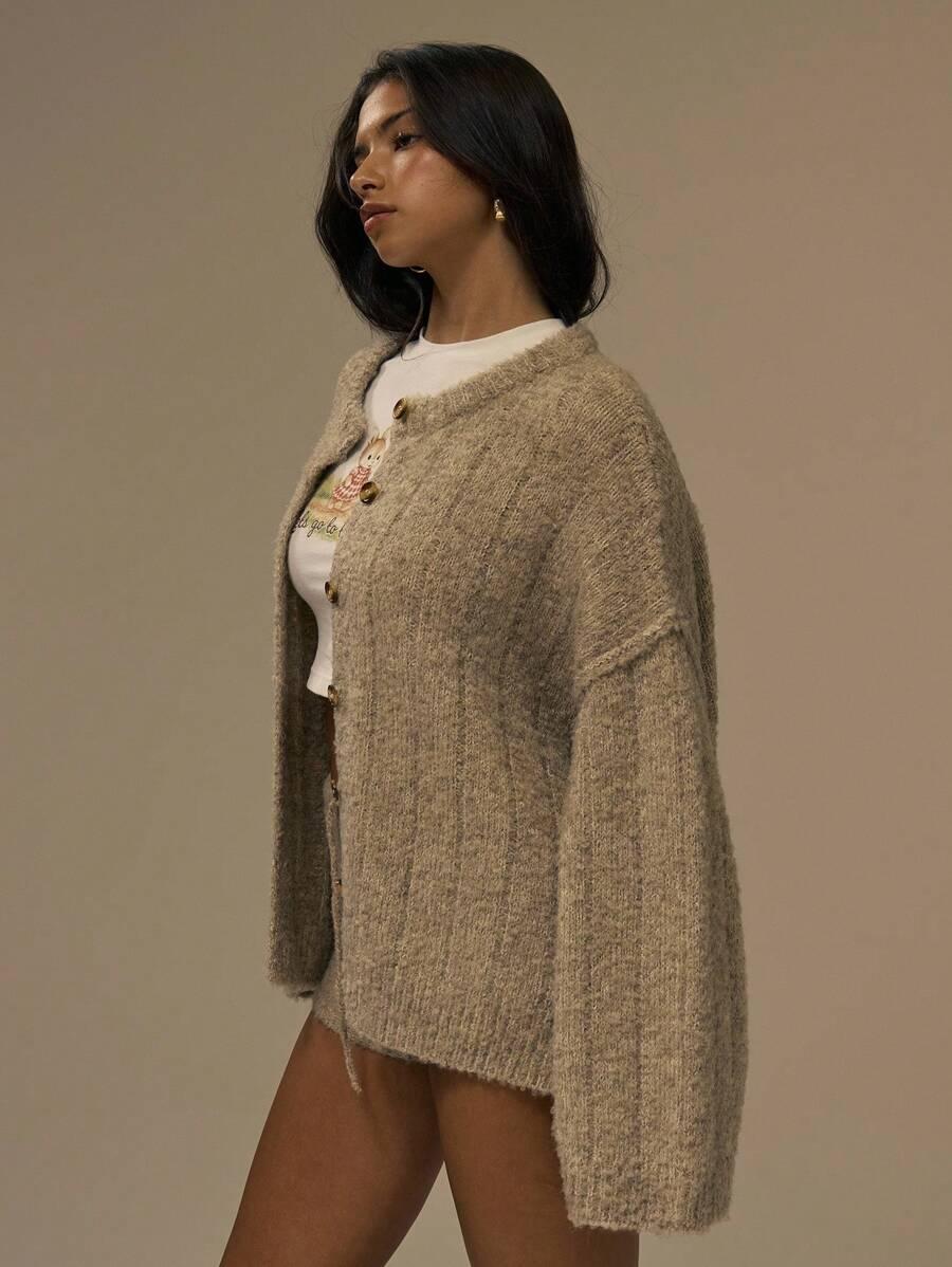 MUSERA DZIANINOWY SWETER Z DOMIESZKĄ WEŁNY S06__L