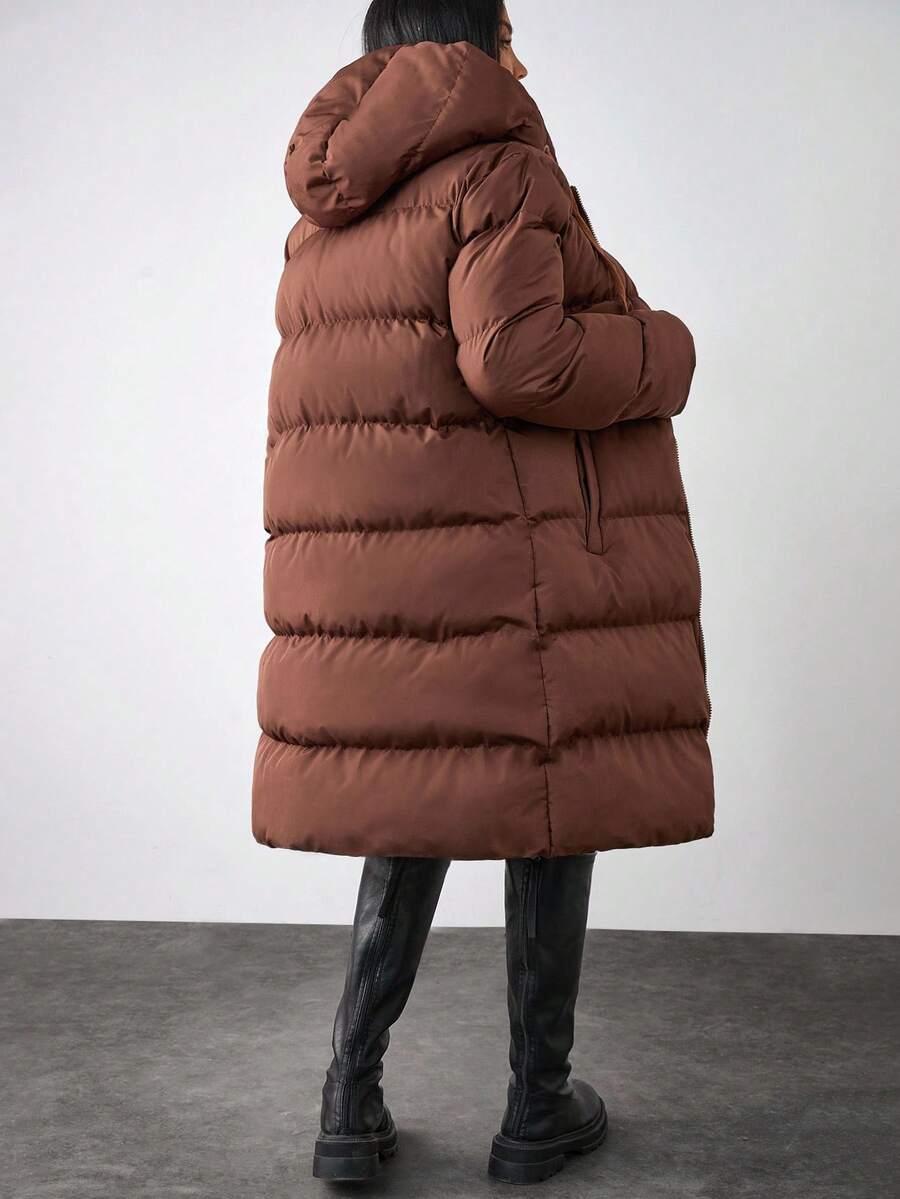SHEIN CZARNA PIKOWANA KURTKA KAPTUR W01__S