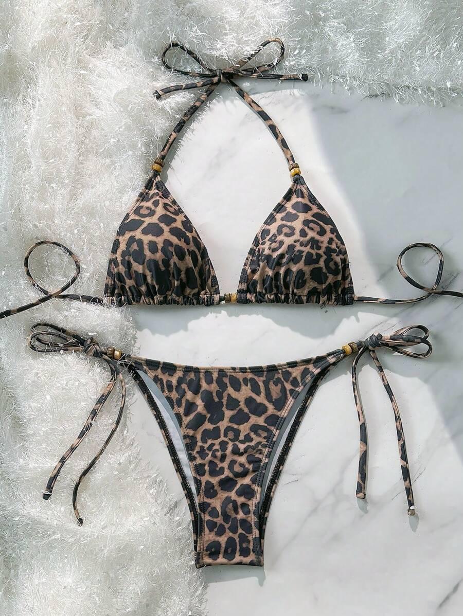 SHEIN STRÓJ KĄPIELOWY DWUCZĘŚCIOWY ANIMAL PRINT S09__XXS