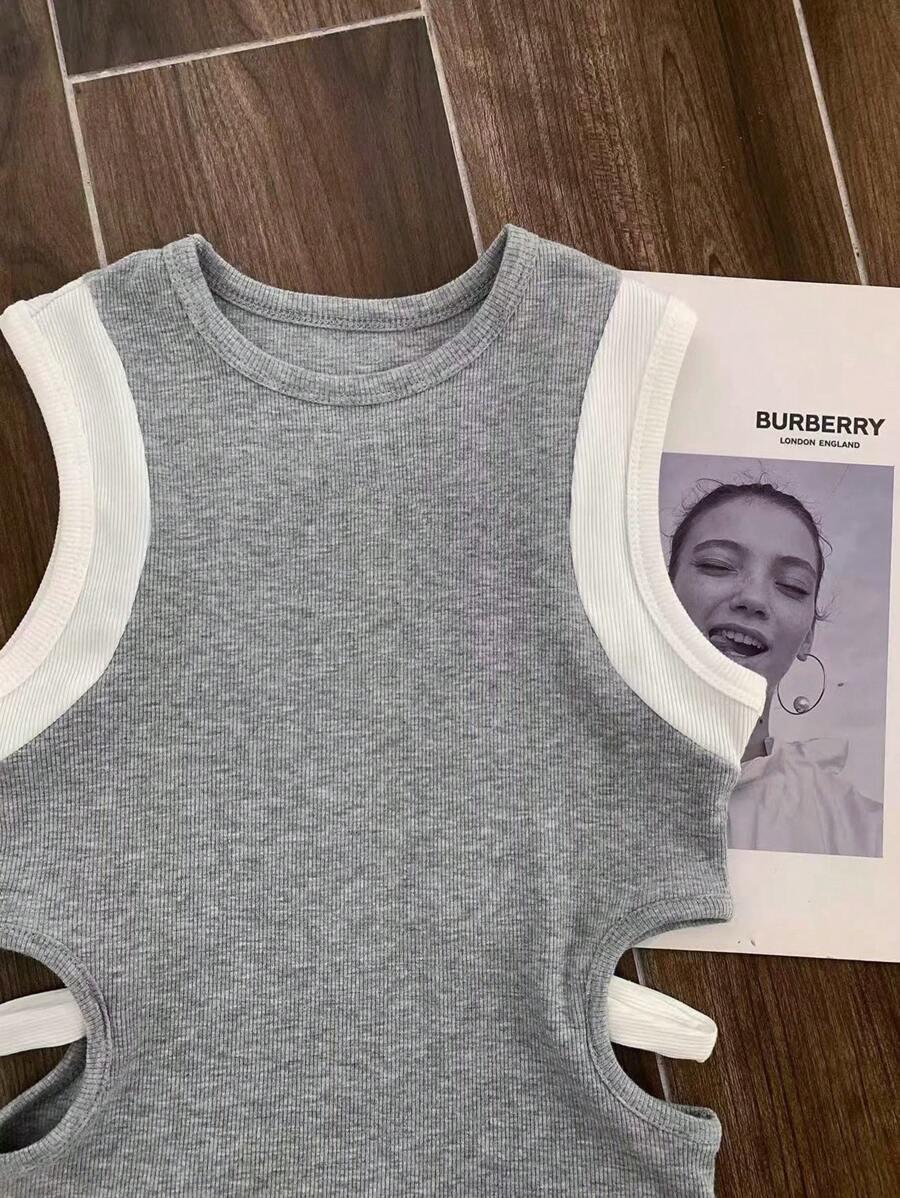 SHEIN TOP KLASYCZNY KONTRAST S06__S