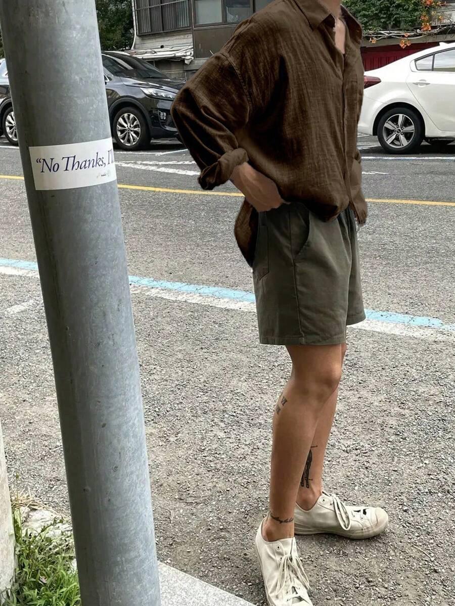 SHEIN BRĄZOWA KOSZULA GUZIKI S06__XL