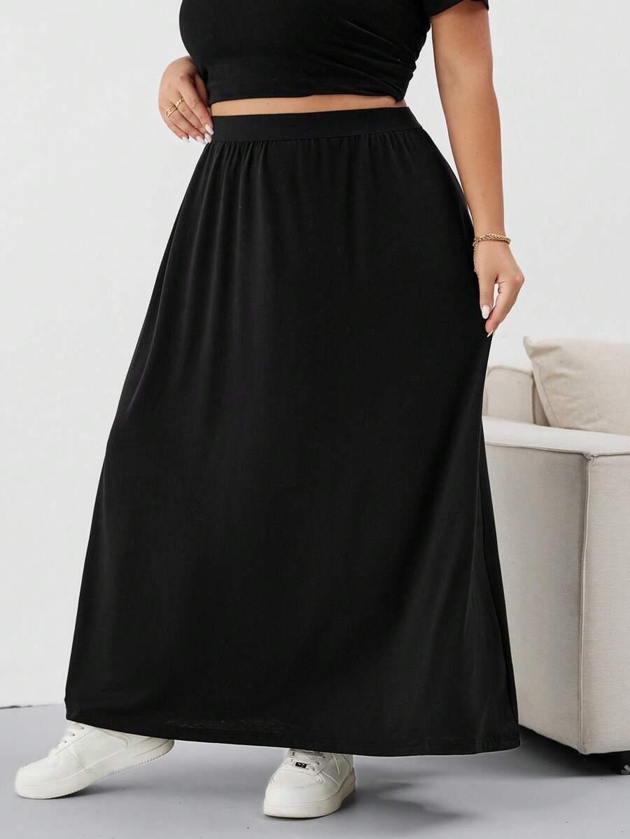 SHEIN CZARNA SPÓDNICA MAXI S06__54