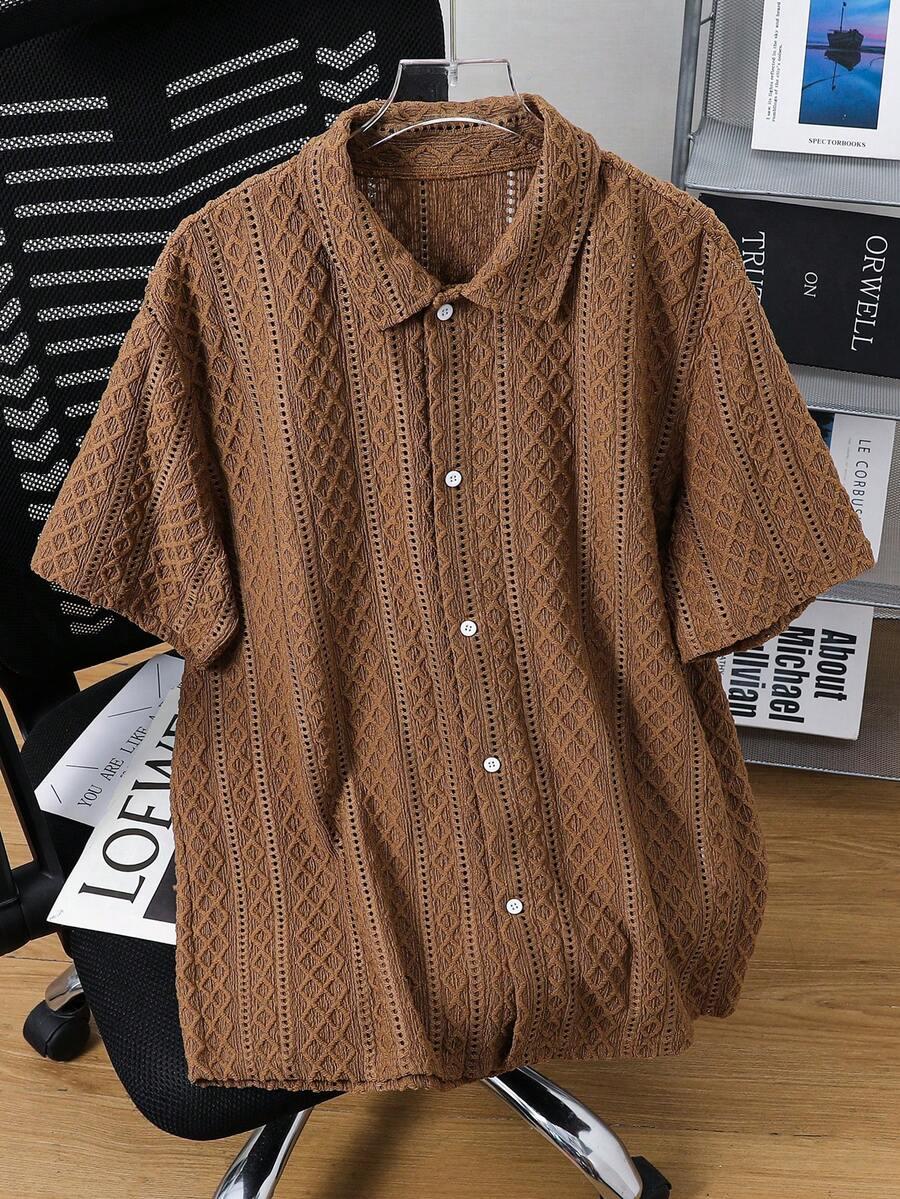 SHEIN BRĄZOWA KOSZULA GUZIKI S09__152/158