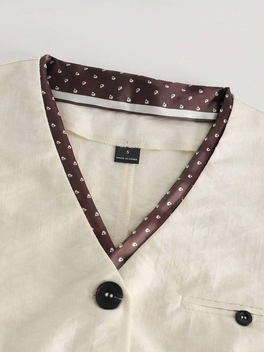 SHEIN BLUZKA SPODENKI SZALIK KOMPLET S06__M