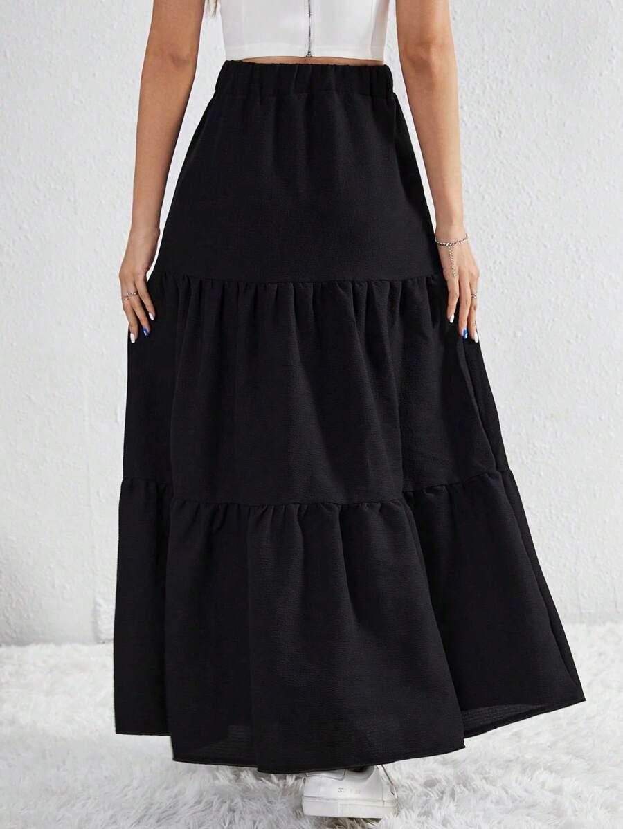 SHEIN CZARNA MAXI SPÓDNICA S06__XL