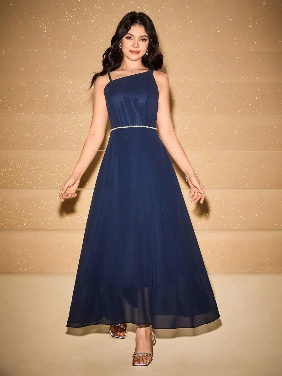 SHEIN GRANATOWA SUKIENKA PEREŁKI S06__158/162