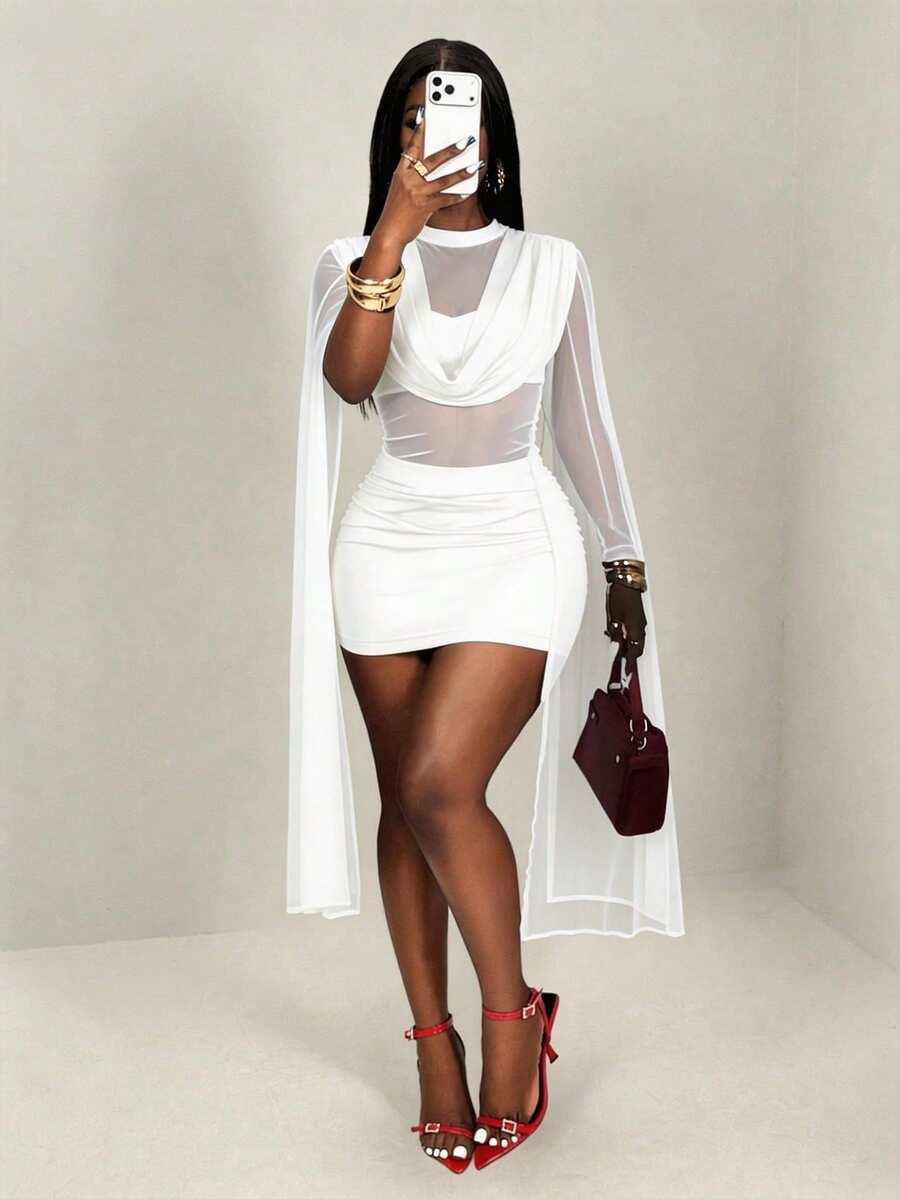 SHEIN BIAŁA MINI SUKIENKA S06__M