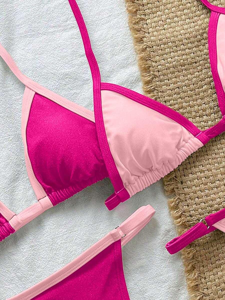 SHEIN RÓŻOWY DWUCZĘŚCIOWY STRÓJ KĄPIELOWY 2-PACK S09__S