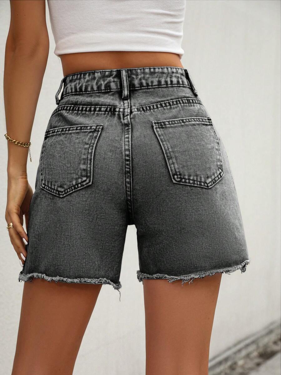 SHEIN SZARE SPODENKI JEANS S06__S