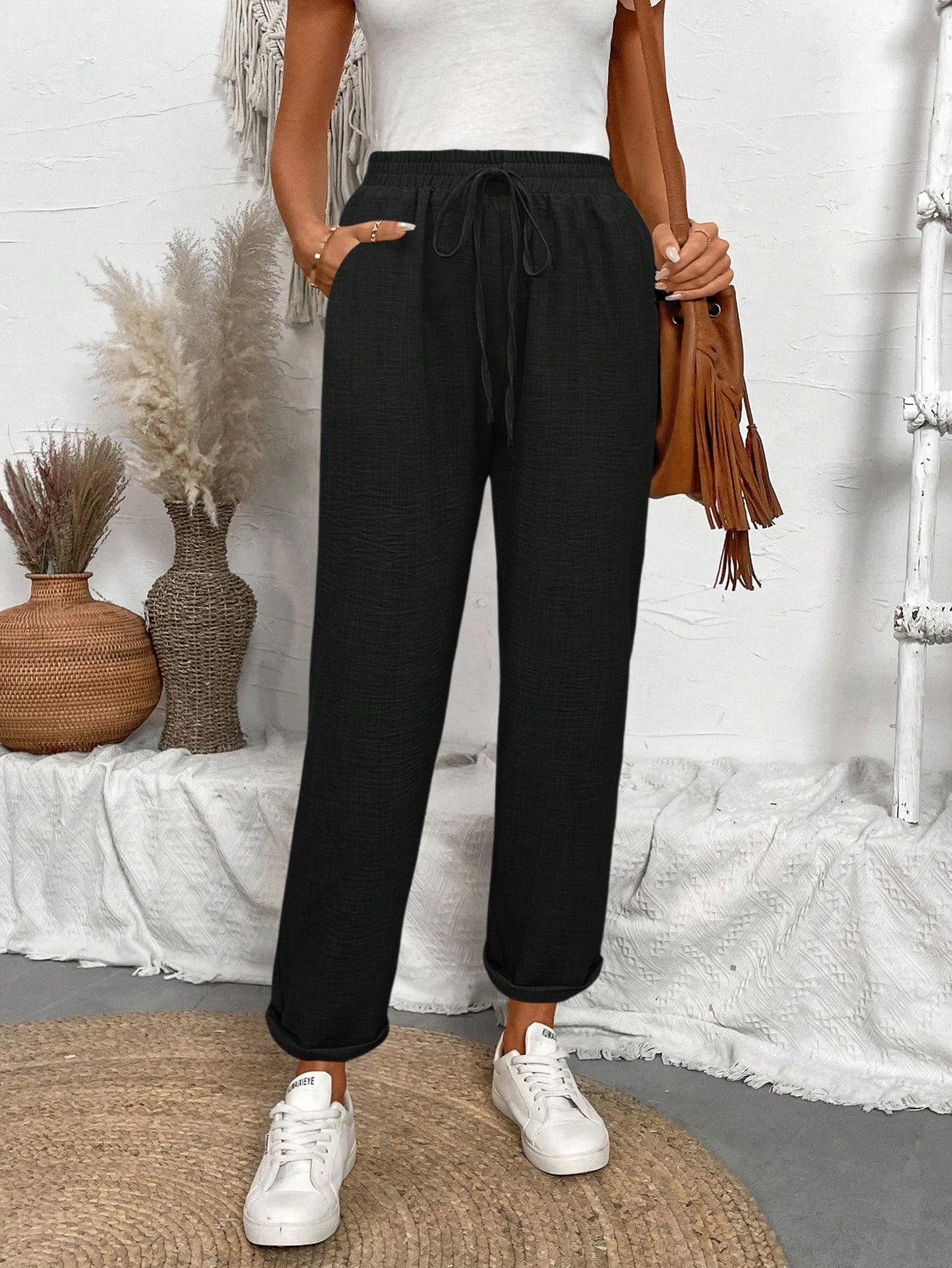 SHEIN CZARNE SPODNIE PROSTA NOGAWKA S06__XL