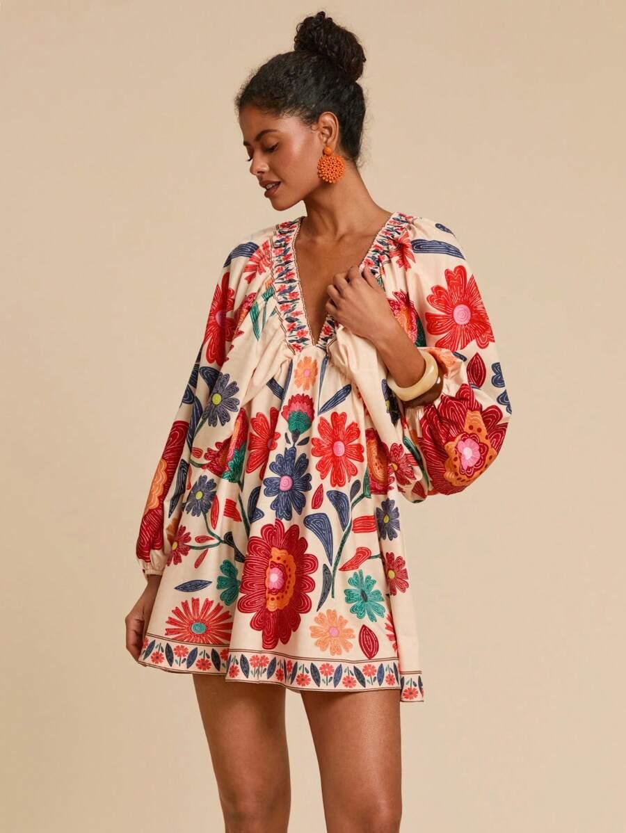 SHEIN MINI SUKIENKA Z DŁUGIM RĘKAWEM S06__XS
