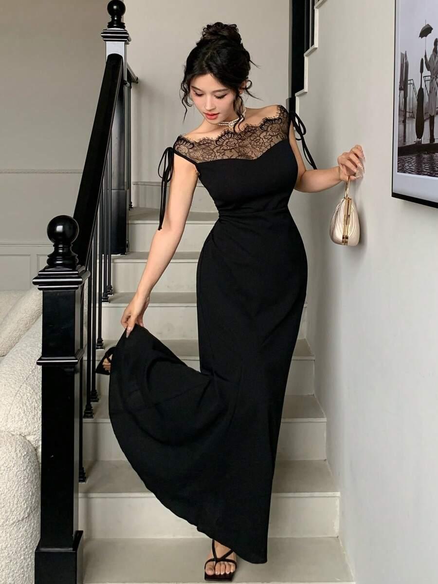 SHEIN CZARNA MAXI SUKIENKA S06__XL