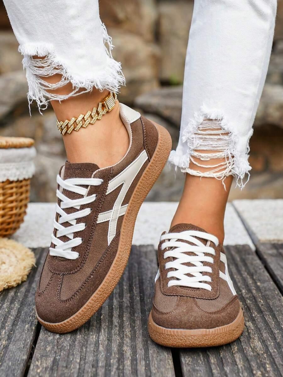 SHEIN BRĄZOWE SZNUROWANE BUTY SPORTOWE S06__39