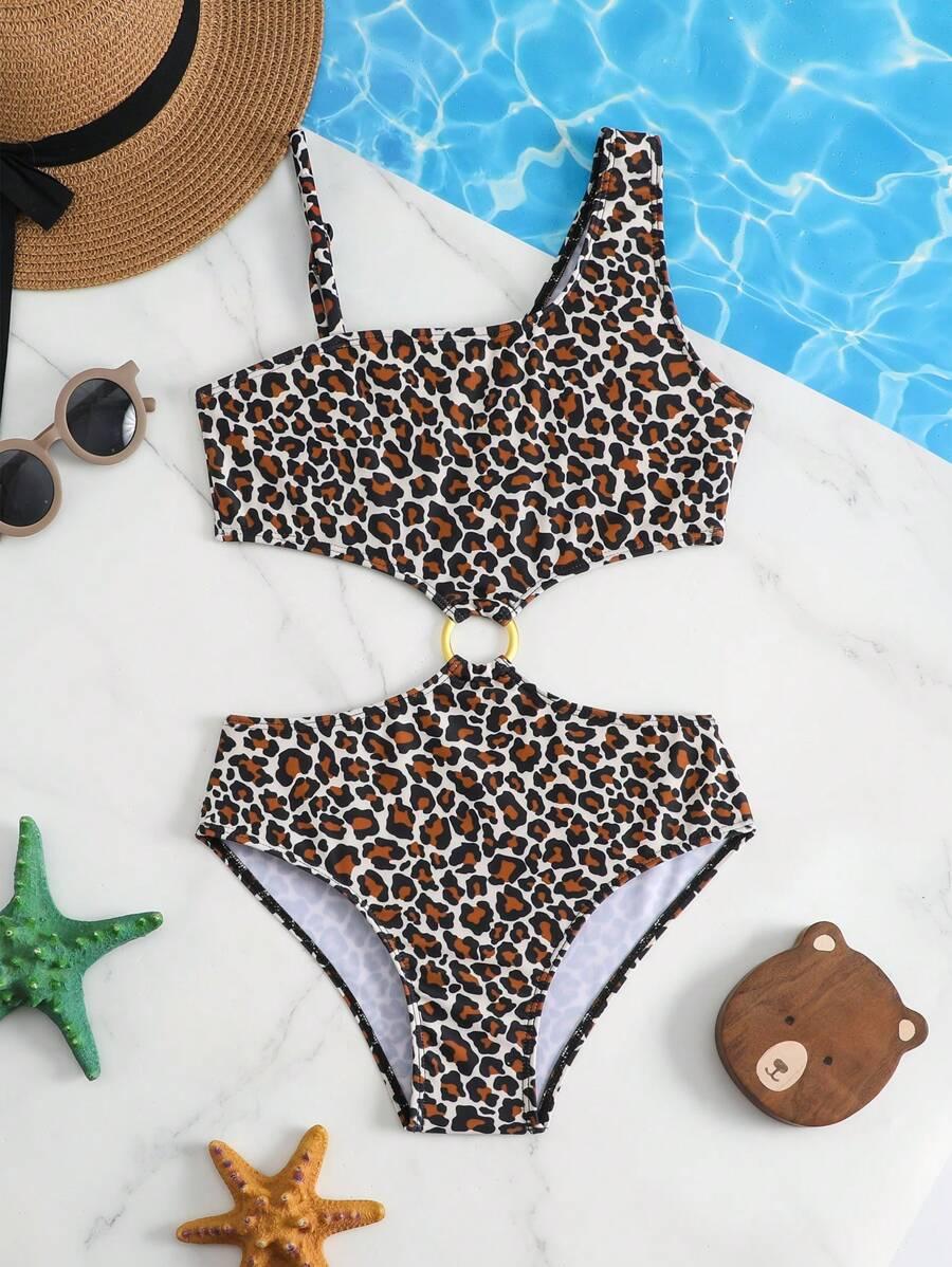 SHEIN JEDNOCZĘŚCIOWY STRÓJ KĄPIELOWY ANIMAL PRINT S09__146-152