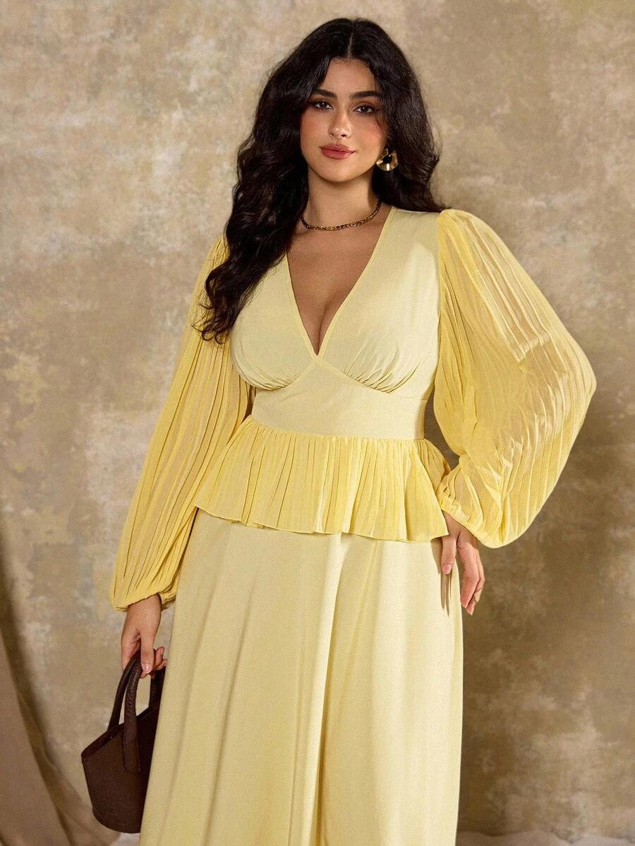 SHEIN ŻÓŁTA MAXI SUKIENKA S06__48