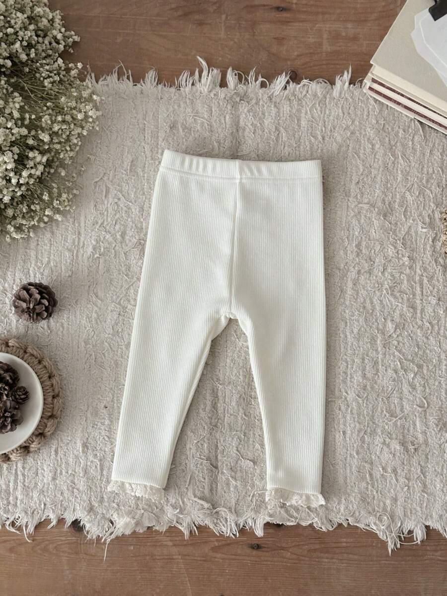 SHEIN PRĄŻKOWANE LEGGINSY CASUAL KORONKA PK01__74/80