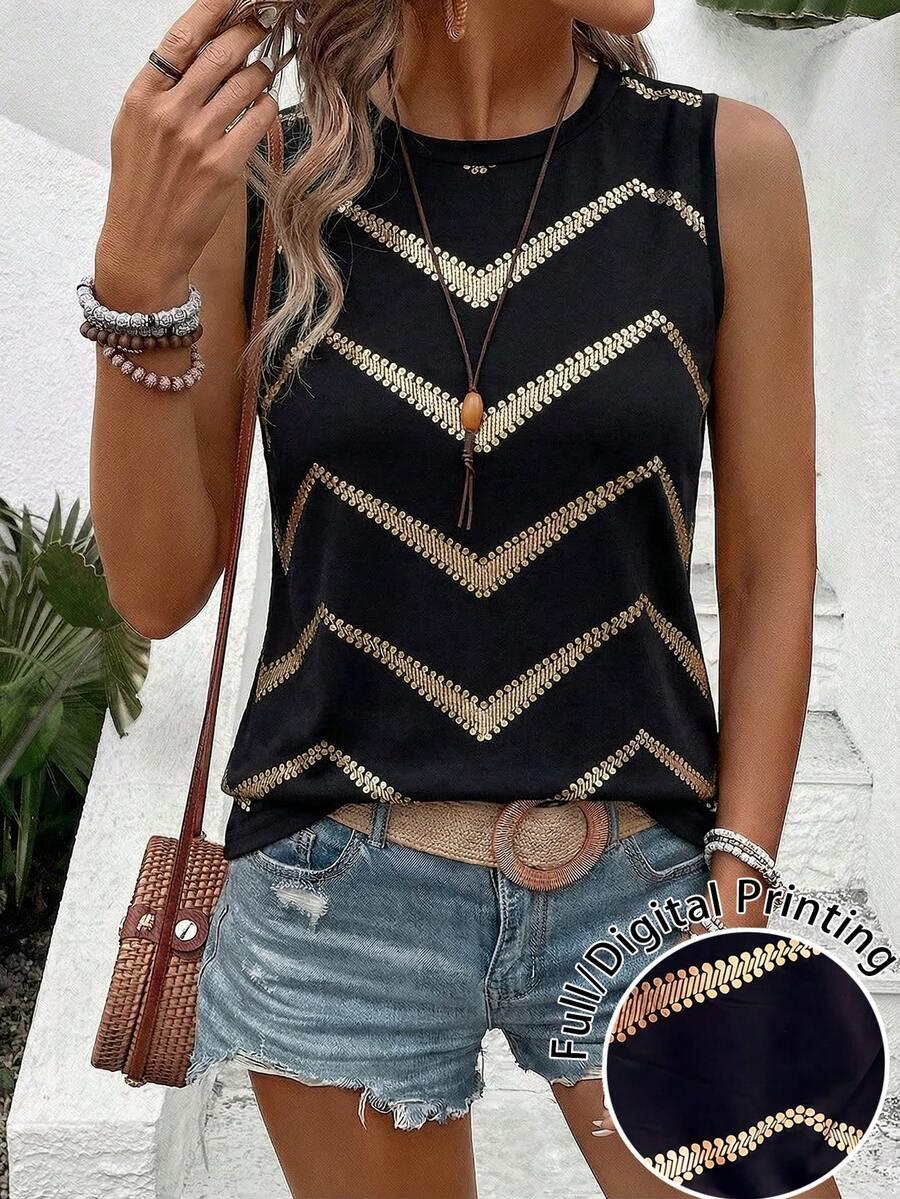 EMERY ROSE CZARNY TOP WZÓR S06__S