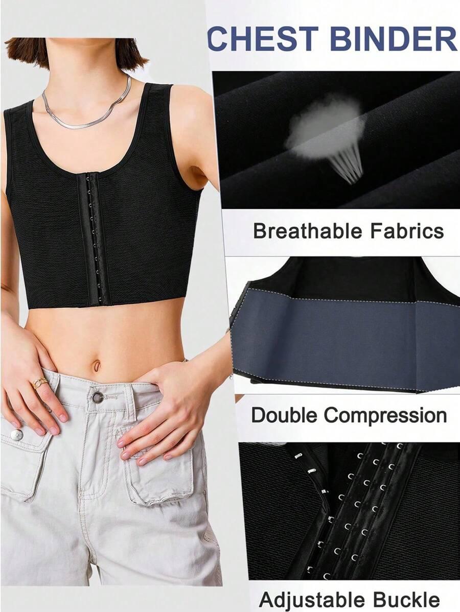 SHEIN CZARNY BIUSTONOSZ KOMPRESYJNY S06__M