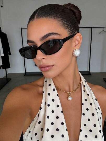 SHEIN CZARNE OKULARY PRZECIWSŁONECZNE S07__