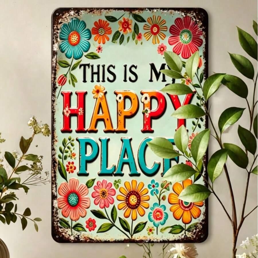 SHEIN METALOWA DEKORACJA ŚCIENNA PLAKAT NAPISY S07__30X20