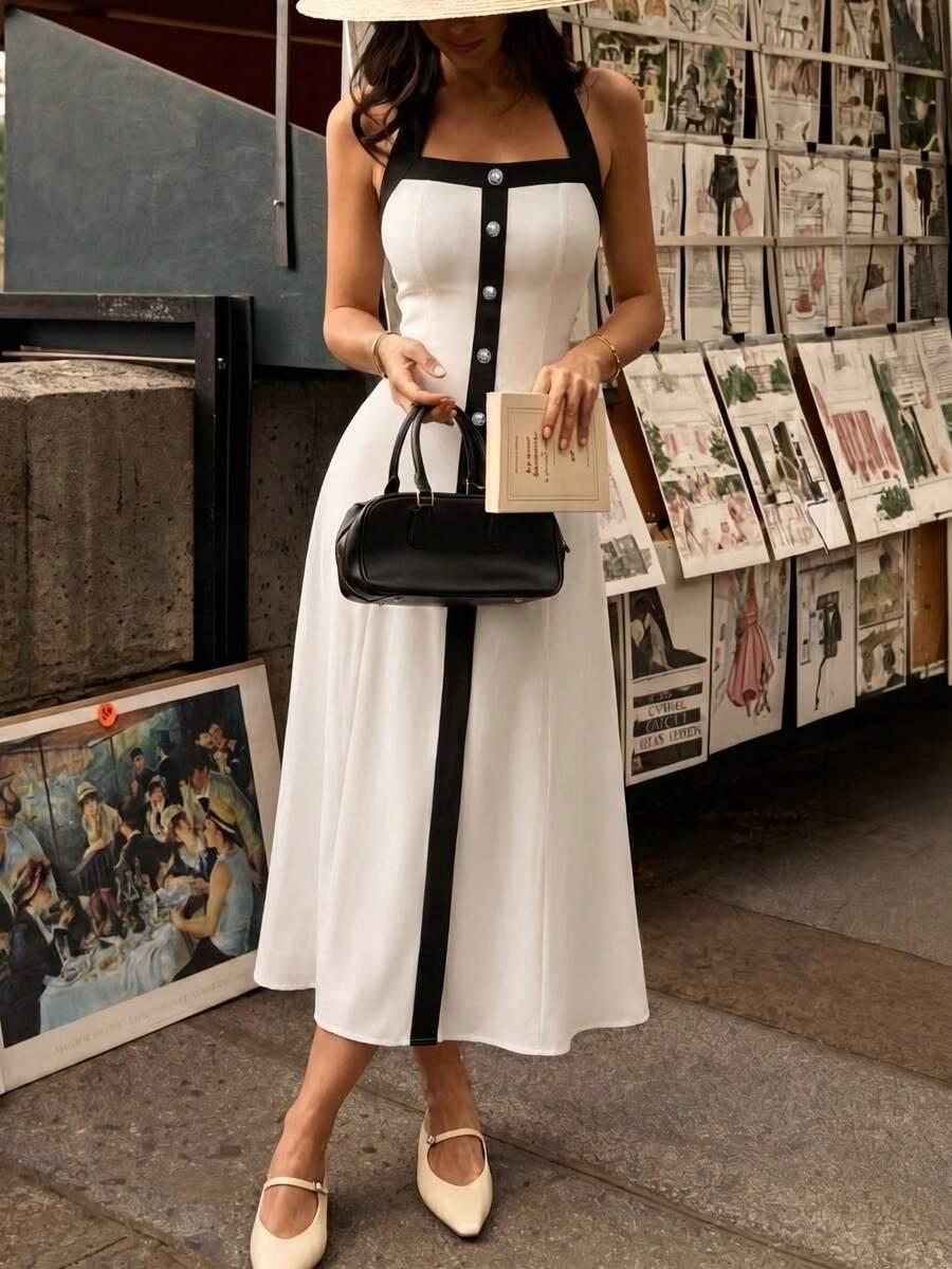 SHEIN BIAŁA MAXI SUKIENKA S09__L