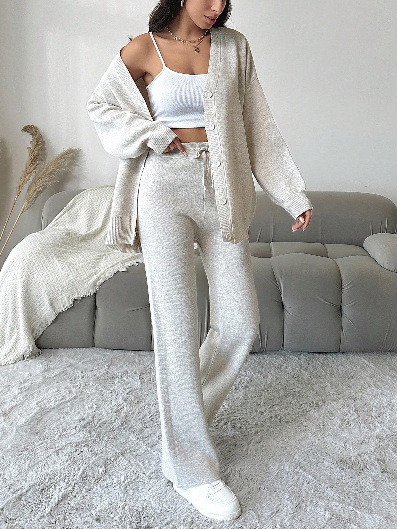 SHEIN SWETER SPODNIE KOMPLET OS