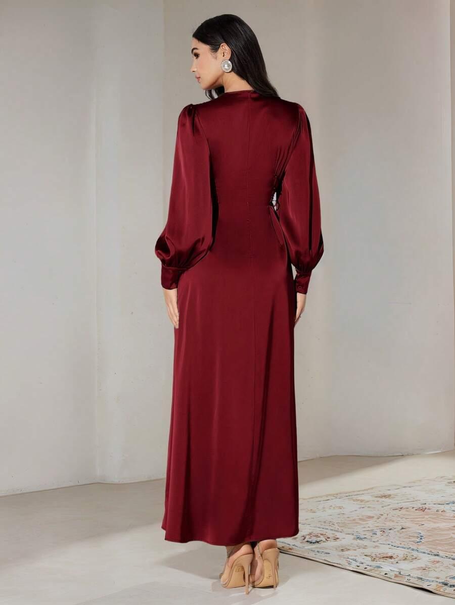 SHEIN BORDOWA SATYNOWA MAXI SUKIENKA S06__XL