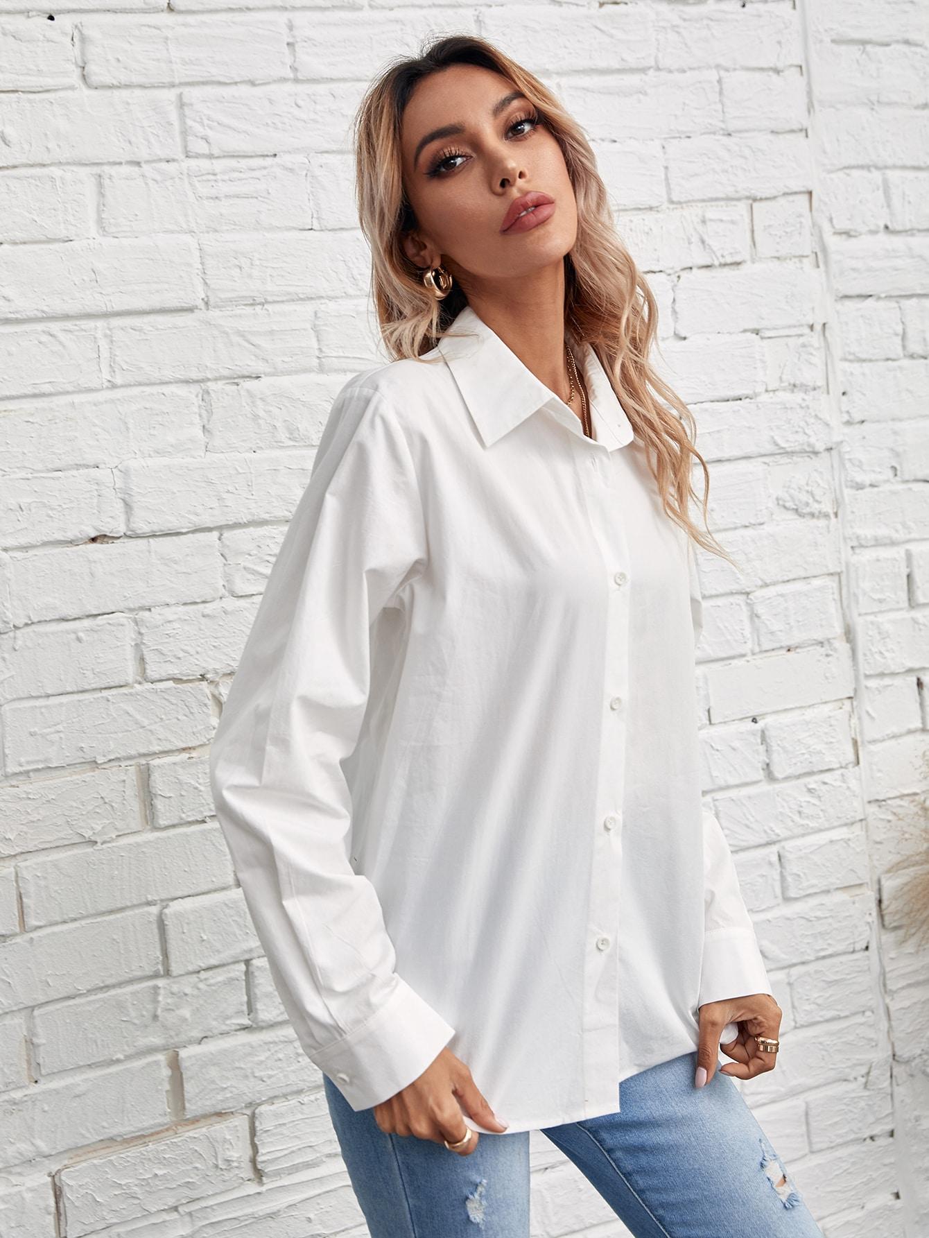 SHEIN BIAŁA KOSZULA KOŁNIERZYK S06__L
