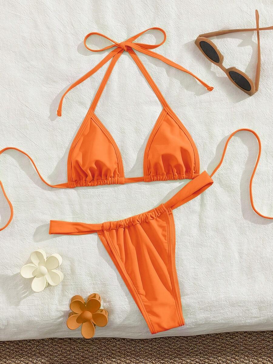 SHEIN POMARAŃCZOWY DWUCZĘŚCIOWY STRÓJ KĄPIELOWY S09__S