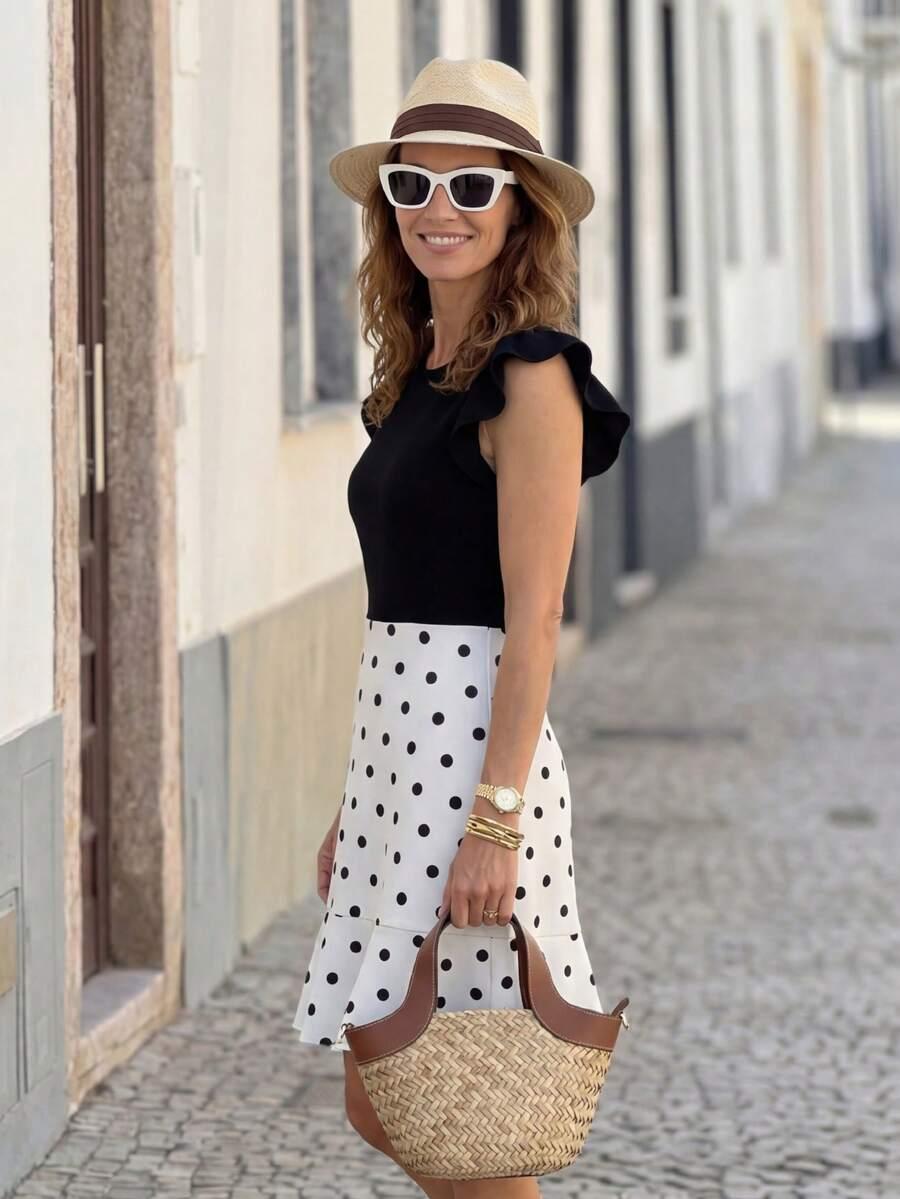 SHEIN MINI SUKIENKA KONTRAST S06__S