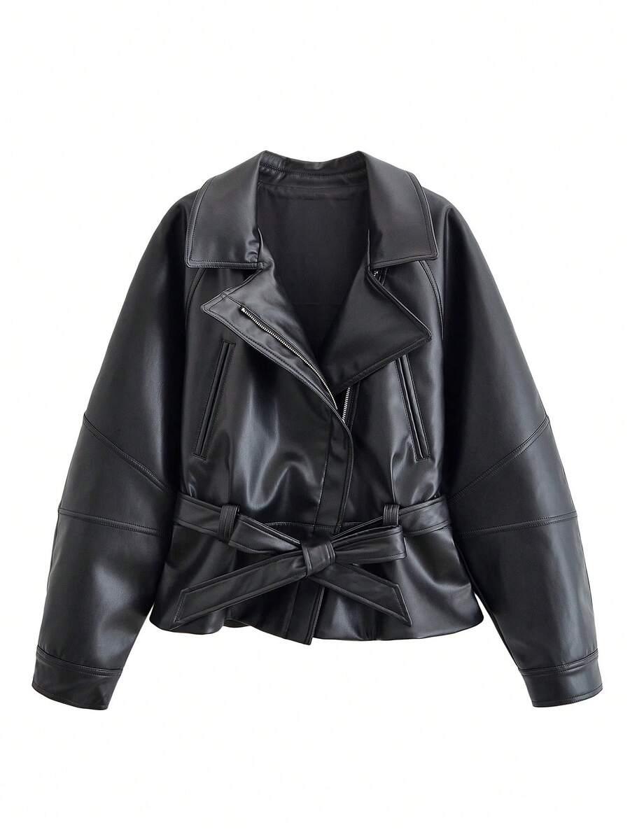 SHEIN CZARNA KURTKA IMITACJA SKÓRY PK01__XS