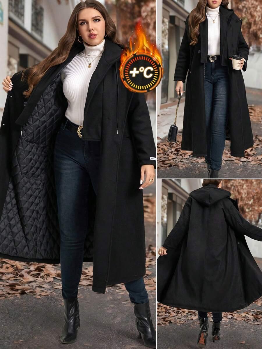 SHEIN CZARNY PŁASZCZ KAPTUREM W01__52