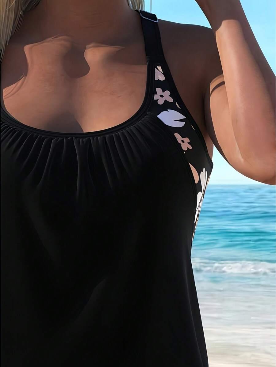 SHEIN DWUCZĘŚCIOWY STRÓJ KĄPIELOWY WZÓR KWIATY S09__XXL