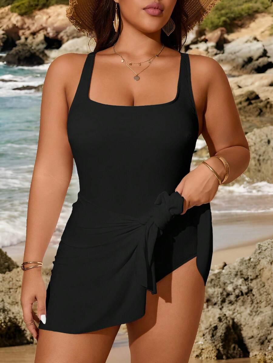SHEIN CZARNY JEDNOCZĘŚCIOWY STÓJ KĄPIELOWY S09__46