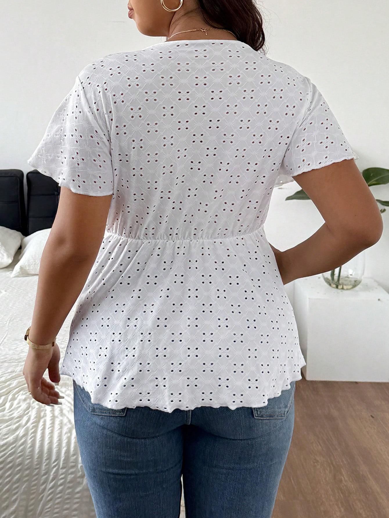 SHEIN BIAŁA BLUZKA KRÓTKI RĘKAW S06__48
