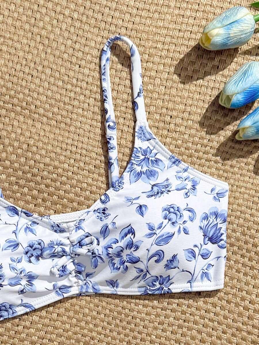 SHEIN DWUCZĘŚCIOWY STRÓJ KĄPIELOWY WZÓR KWIATY S09__134/140