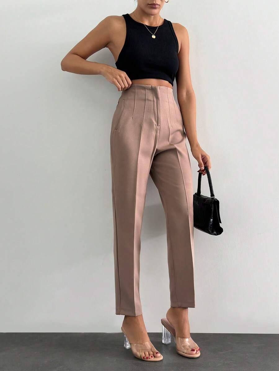 SHEIN BRĄZOWE SPODNIE CASUAL S06__XL