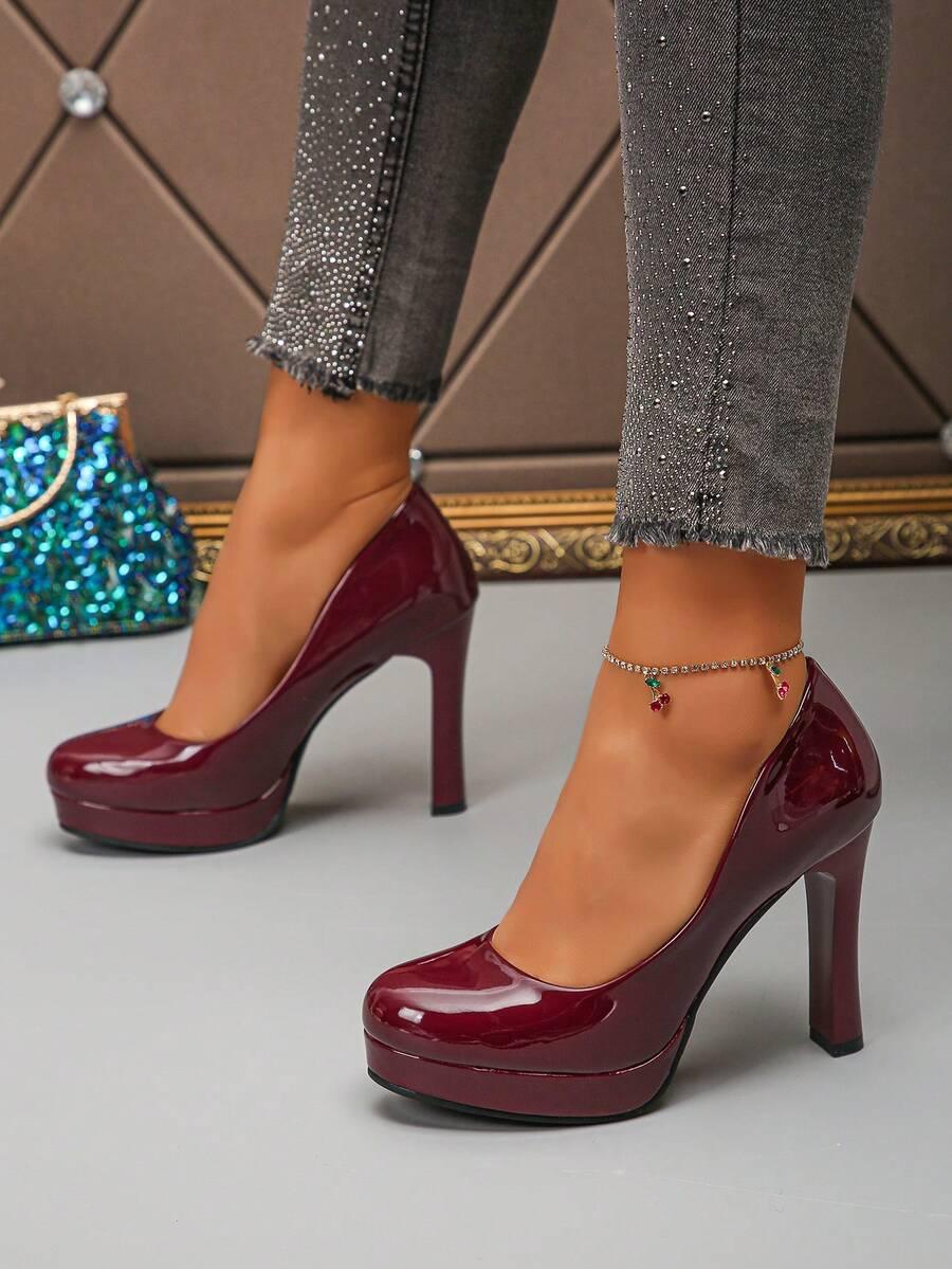 SHEIN BORDOWE LAKIEROWANE CZÓŁENKA S06__35