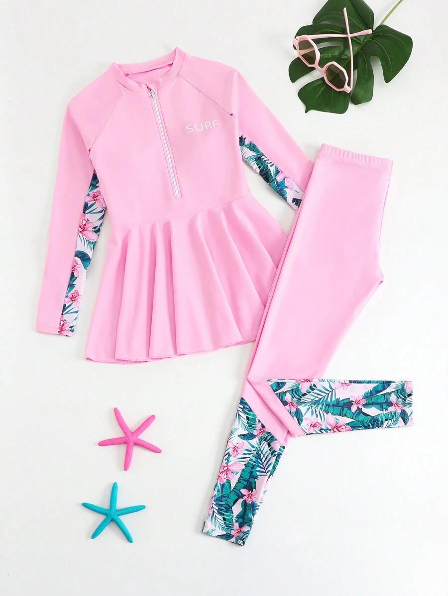 SHEIN DWUCZĘŚCIOWY STRÓJ KĄPIELOWY KWIATY S09__140-146