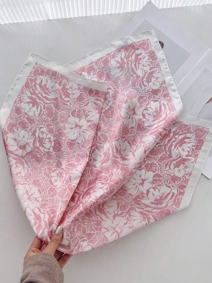 SHEIN RÓŻOWA CHUSTA WZÓR S07